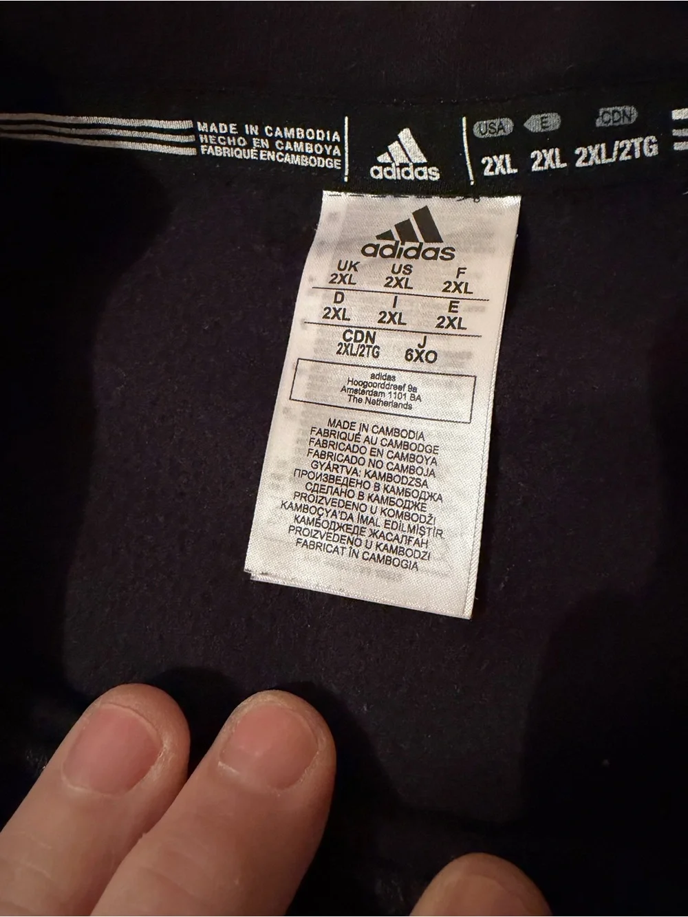 ADIDAS Men's Black Long Sleeved Crew Neck Sweatshirt 2XL Sleeve Logo
